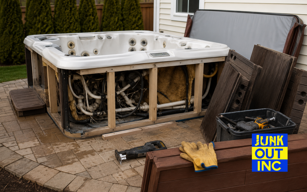 How to dispose of a hot tub safely in a backyard