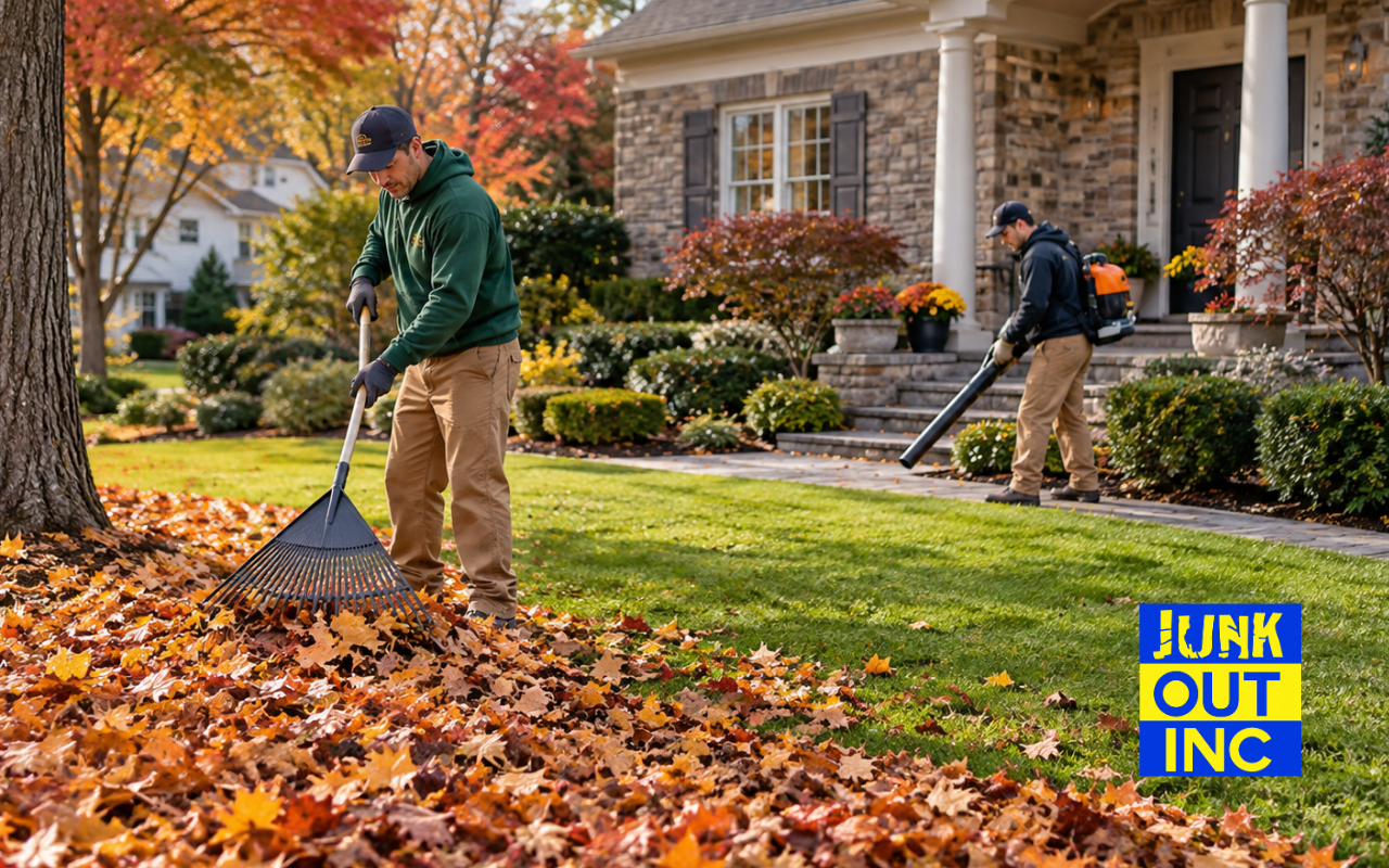Fall yard debris removal in Yonkers, NY for a clean residential yard